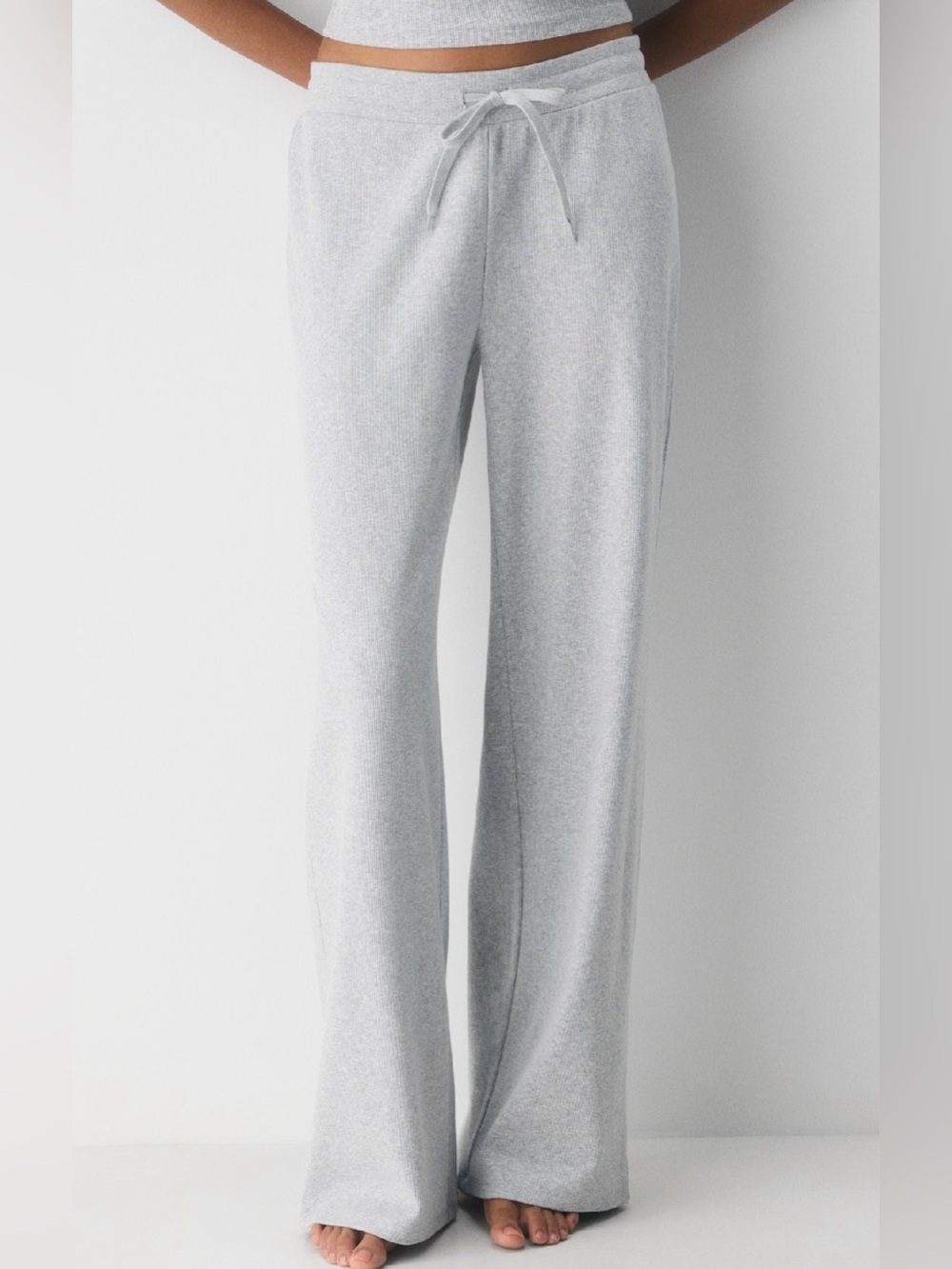 NWOT Aritzia HomeStretch™ Rib Kickback Pant Regular Length XS in Heather Chrome